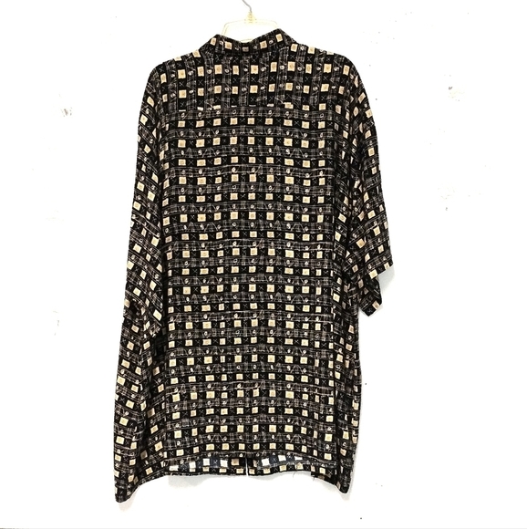 Pierre Cardin shirt short sleeves button down black & cream Size: 3 X - Picture 2 of 4